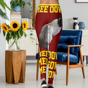 Personalised Red Bright Yellow Pet Cat Mum Photo Leggings