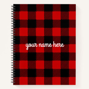 Personalised Red Buffalo Plaid Notebook