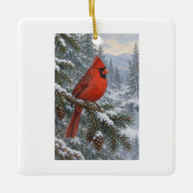 Personalised Red Cardinal Christmas Name and Year