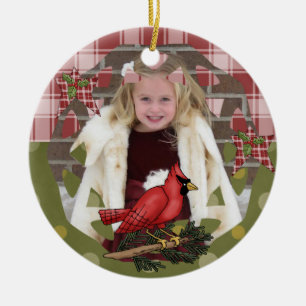 Personalised Red Cardinal Photo Ornament
