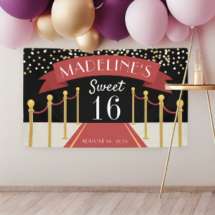 Personalised Red Carpet Theme Sweet Sixteen Banner
