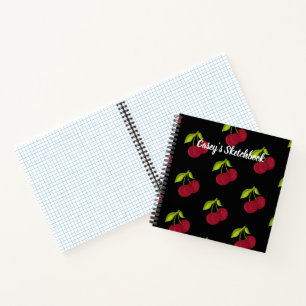 Personalised Red Cherry Sketchbook Journal