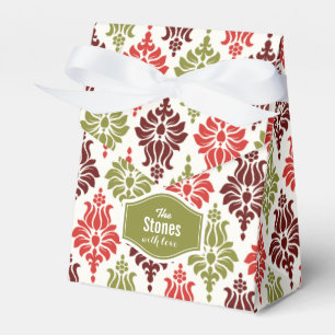 Personalised red Chirstmas snowflakes pattern Favour Box