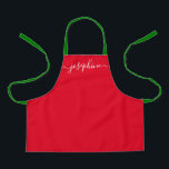 Personalised Red Christmas Simple  Name Apron<br><div class="desc">Surprise the culinary enthusiast in your life with our Personalised Holiday Colours Apron, an ideal gift for those who love to bake and cook, especially during the festive season. This apron isn't just a practical kitchen accessory; it's a personalised token of encouragement and appreciation for their talents. Designed in classic...</div>
