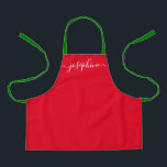 Personalised Red Christmas Simple  Name Apron<br><div class="desc">Surprise the culinary enthusiast in your life with our Personalised Holiday Colours Apron, an ideal gift for those who love to bake and cook, especially during the festive season. This apron isn't just a practical kitchen accessory; it's a personalised token of encouragement and appreciation for their talents. Designed in classic...</div>