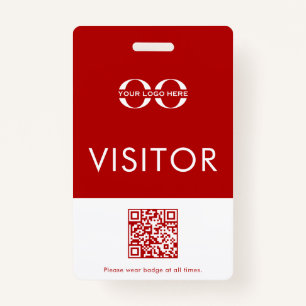 Personalised Red Company Logo Visitor Badge ID Badge