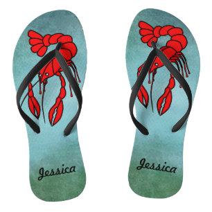 Personalised Red Crawfish Thongs