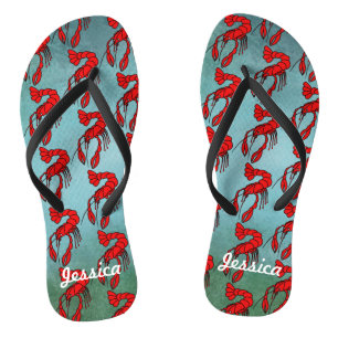 Personalised Red Crawfish Thongs