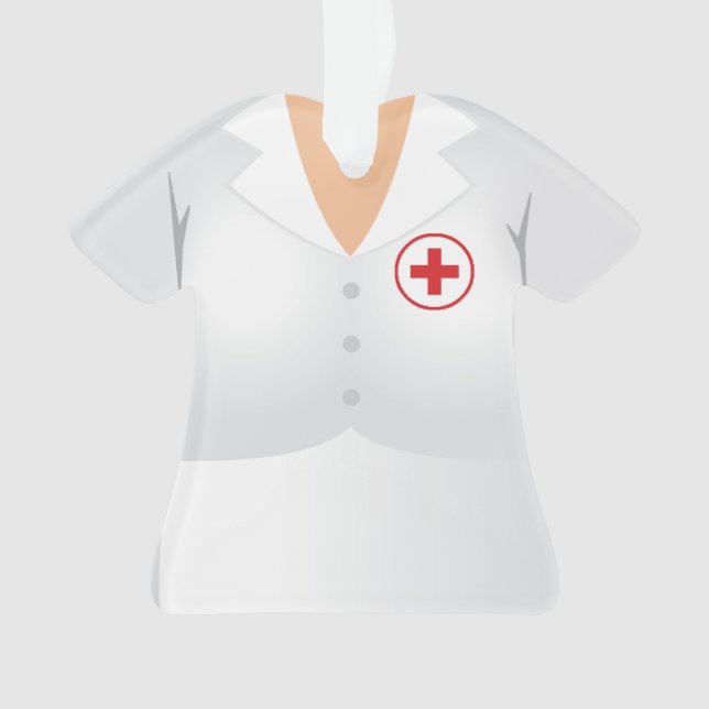 Personalised Red Cross Worker Christmas Ornament (Front)