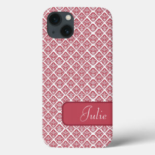 Personalised Red Damask iPad Case