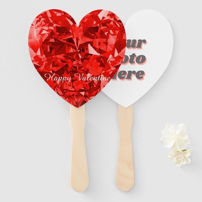 Personalised Red Diamond Set of Fans (Front and Back)