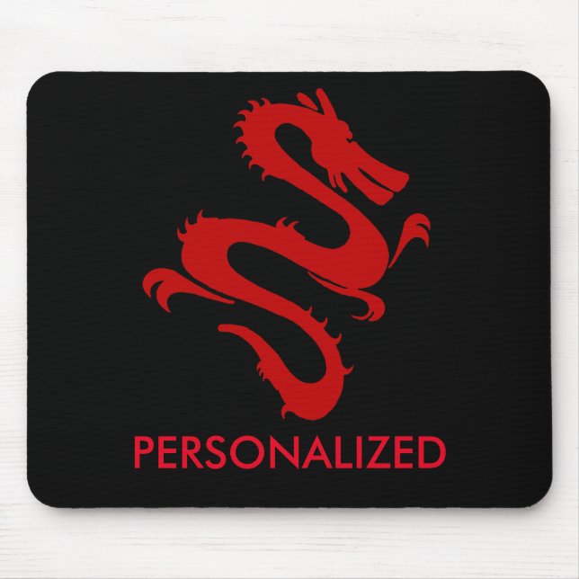 Personalised Red Dragon Mouse Pad (Front)