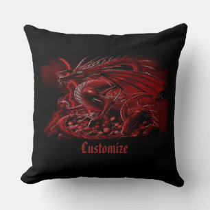 Personalised Red Dragon Throw Pillow