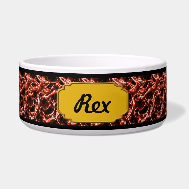Personalised Red Electric Pet Bowl (Front)