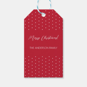 Personalised Red Elegant Script Gift Tags