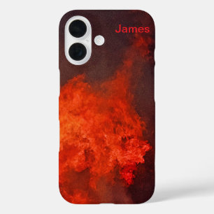 Personalised Red Fire Sturdy Apple iPhone Case