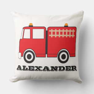 Personalised Red Fire Truck Cushion