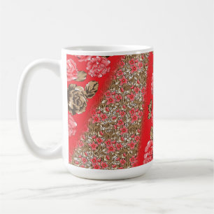 Personalised Red Floral Coffee Mug