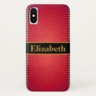 Personalised Red Glitter Faux Foil Confetti iPhone X Case