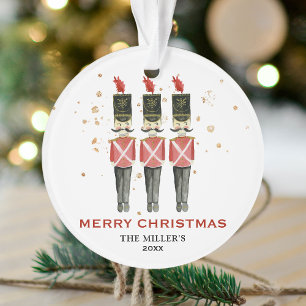Personalised Red & Gold Nutcracker Merry Christmas Ornament