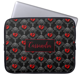 Personalised Red Goth Heart Laptop Sleeve
