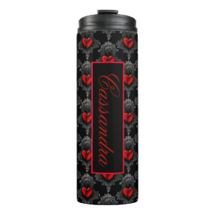 Personalised Red Goth Heart Thermal Tumbler