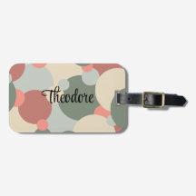 Personalised red-green molecules luggage tag
