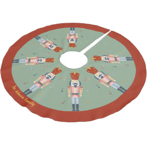 Personalised Red Green Nutcracker Ballet Music Brushed Polyester Tree Skirt