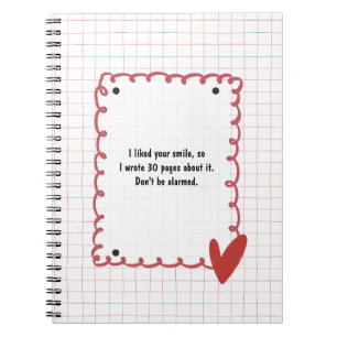 PERSONALISED Red Grid Pattern Notebook