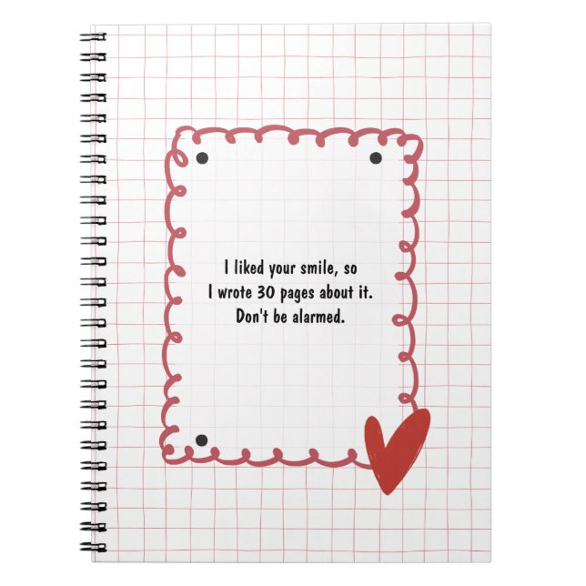 PERSONALISED Red Grid Pattern Notebook (Front)