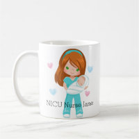 Personalised Red Hair NICU Nurse with Baby
