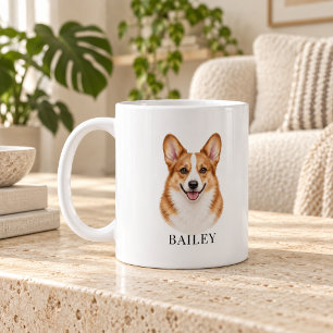 Personalised Red-Headed Corgi Coffee Mug