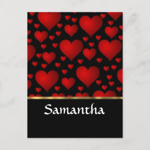 Personalised red heart collage postcard