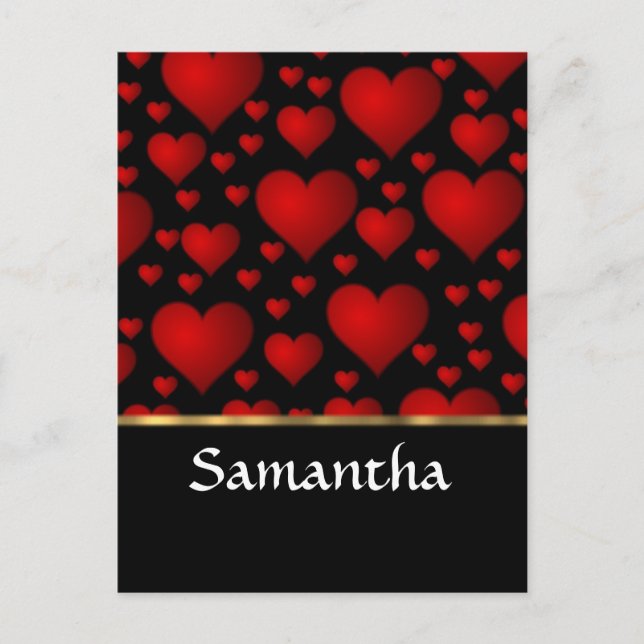 Personalised red heart collage postcard (Front)
