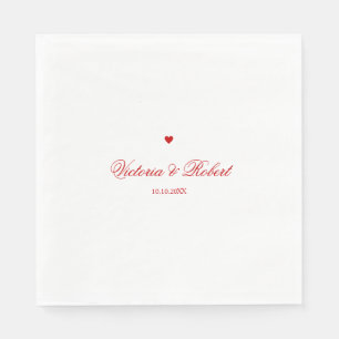 Personalised Red Heart Napkin