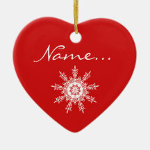 Personalised Red Heart Shaped Christmas Ornament