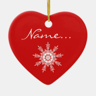 Personalised Red Heart Shaped Christmas Ornament