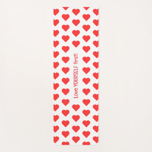 Personalised Red Heart Yoga Mat - Custom Quote