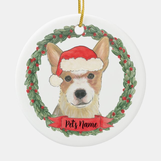 Personalised Red Heeler Cattledog Ceramic Ornament (Front)