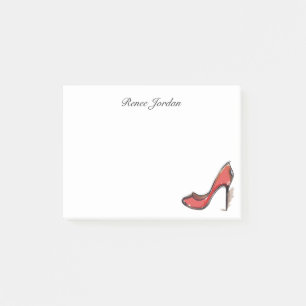 Personalised Red High Heel Pump Stiletto Post-it Notes