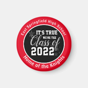 Personalised Red High School Class of 2022  Magnet