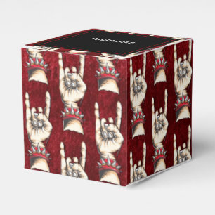 Personalised Red Horns Up Favour Box