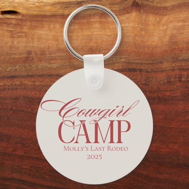 Personalised Red Howdy Partner Bachelorette Key Ring (Front)