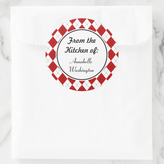 Personalised Red Kitchen Baking Stickers (Bag)