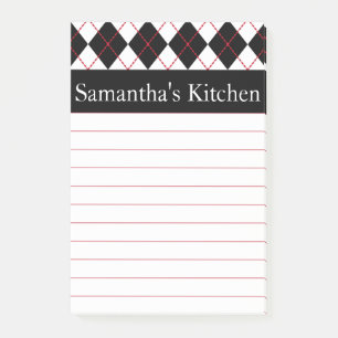 Personalised Red Kitchen Post It Notes Gift