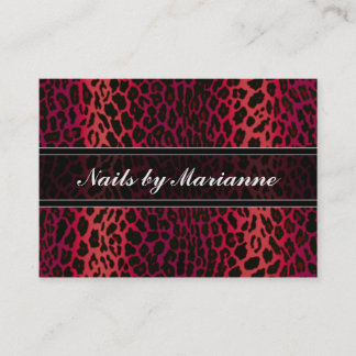 Personalised Red Leopard Animal Print Business Card