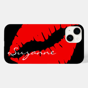 Personalised Red Lips Case-Mate iPhone 14 Case