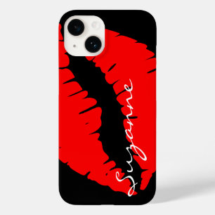 Personalised Red Lips Case-Mate iPhone 14 Case