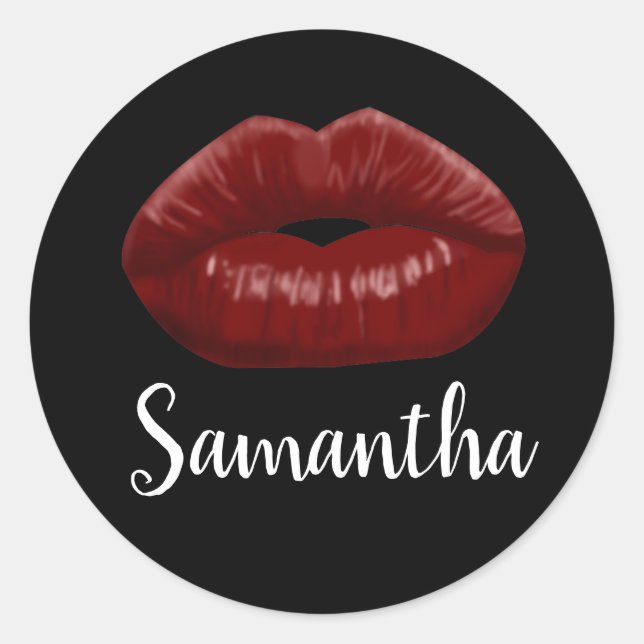 Personalised Red Lips Stickers (Front)