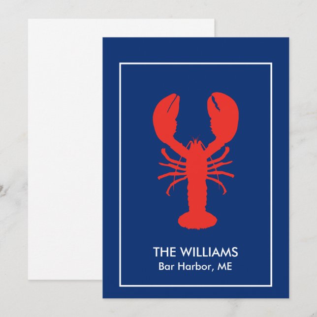 Personalised Red Lobster Blank Thank You Card (Front/Back)